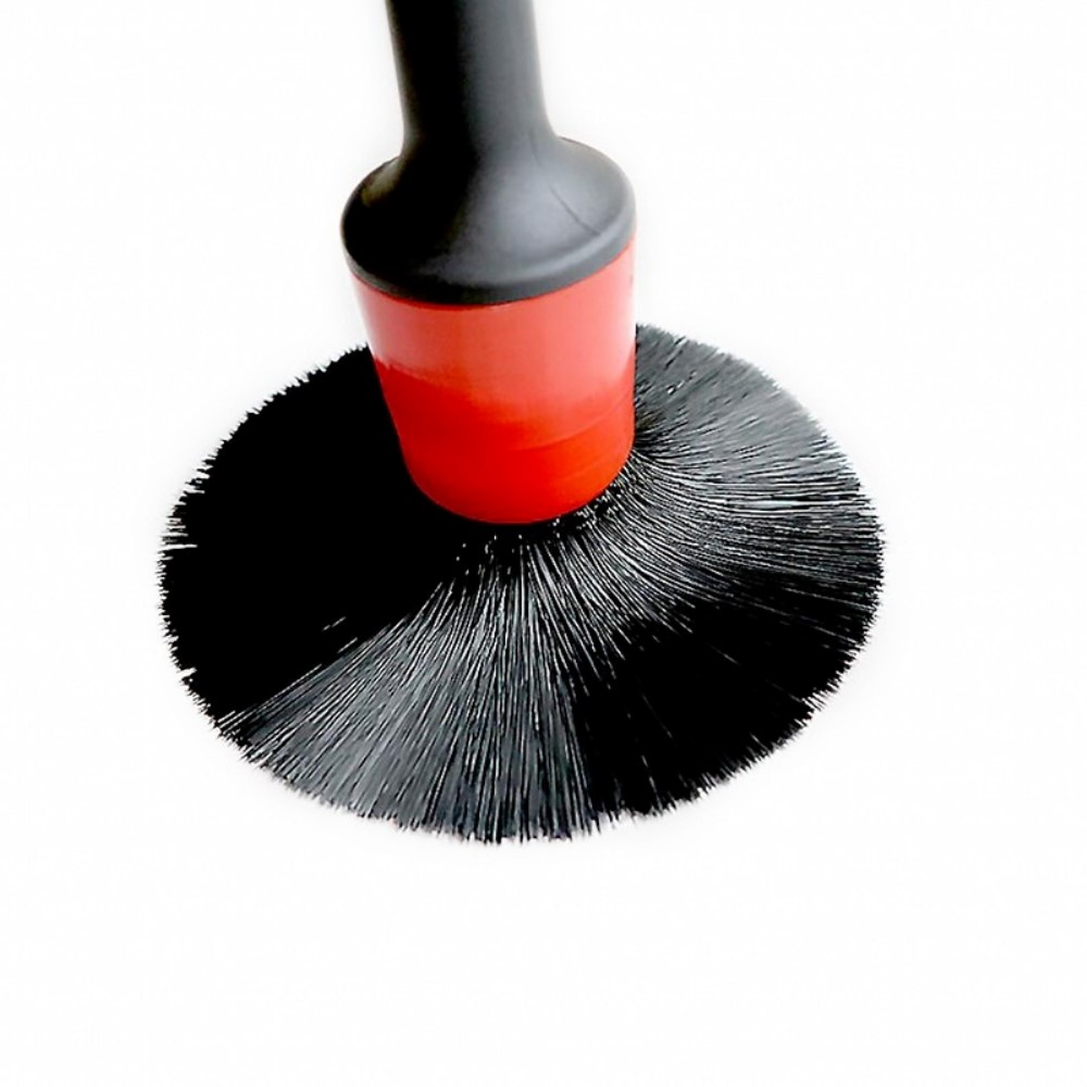 (5er Set) Auto Felgen Reinigungs Pinsel KFZ Pflege Bürste - Schwarz / Rot