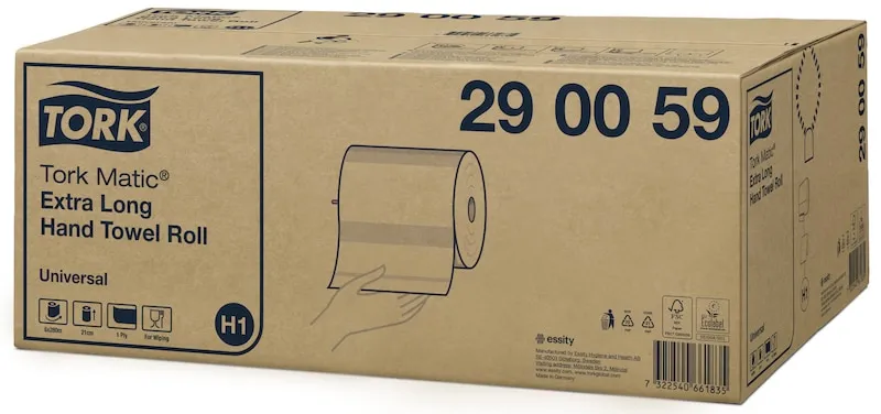 Håndklæderuller Tork H1 Matic® Universal Extra Long 1-lag 280m hvid - (6 ruller pr. karton)