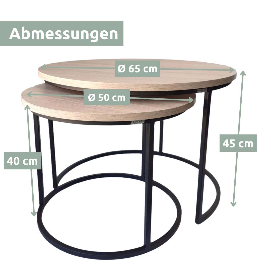 holz4home® Couchtisch 2er-Set MDF Sonoma Eiche