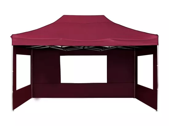 Tente de réception pliable et parois Aluminium 4,5x3 m Bordeaux