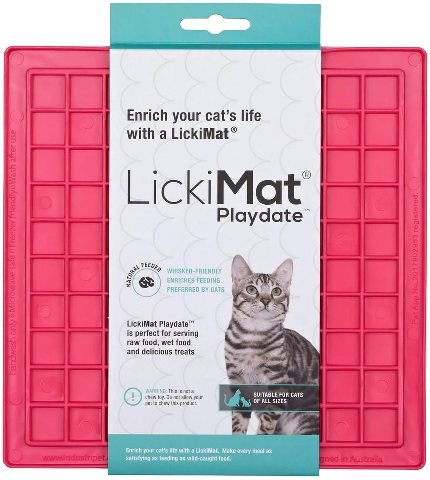 LICKIMAT -Slikkemåtte -Cat Playdate Pink 20X20Cm