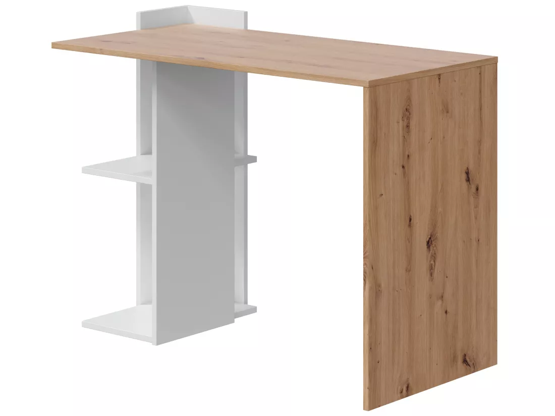 Bureau Llanes 2 niches bois/blanc, 100 cm