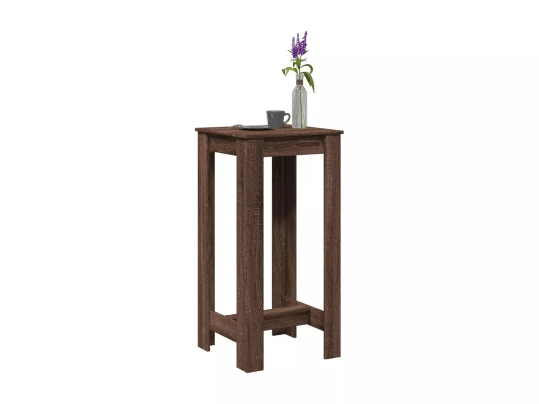 Table de bar chêne marron 51x50x103,5 cm bois d'ingénierie