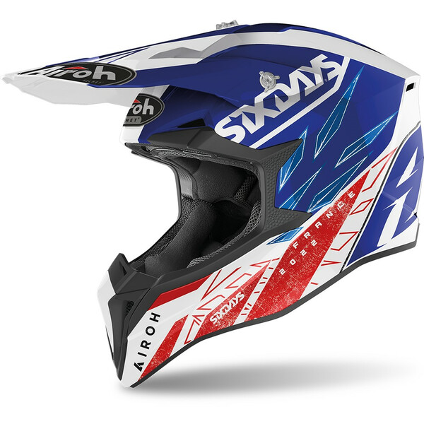 Airoh - Casque Wraap Six Days Blanc / Rouge / Bleu