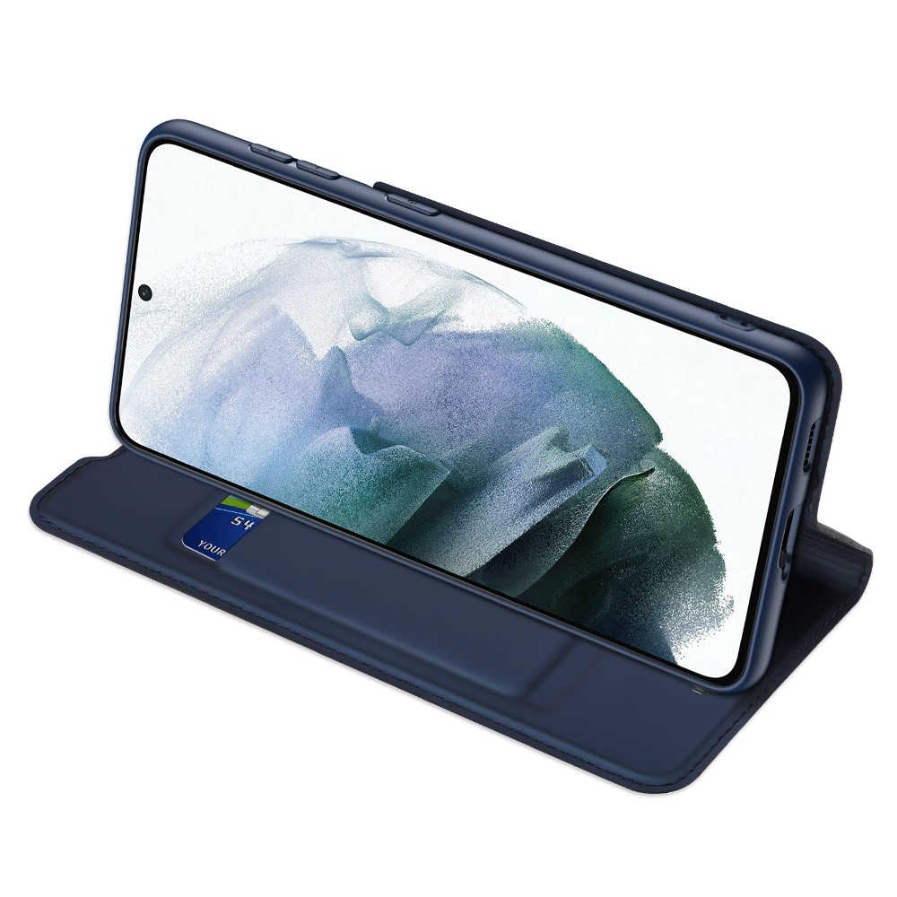 Samsung Galaxy S21 FE 5G Flip Wallet Cover Leder Tasche - Dunkelblau