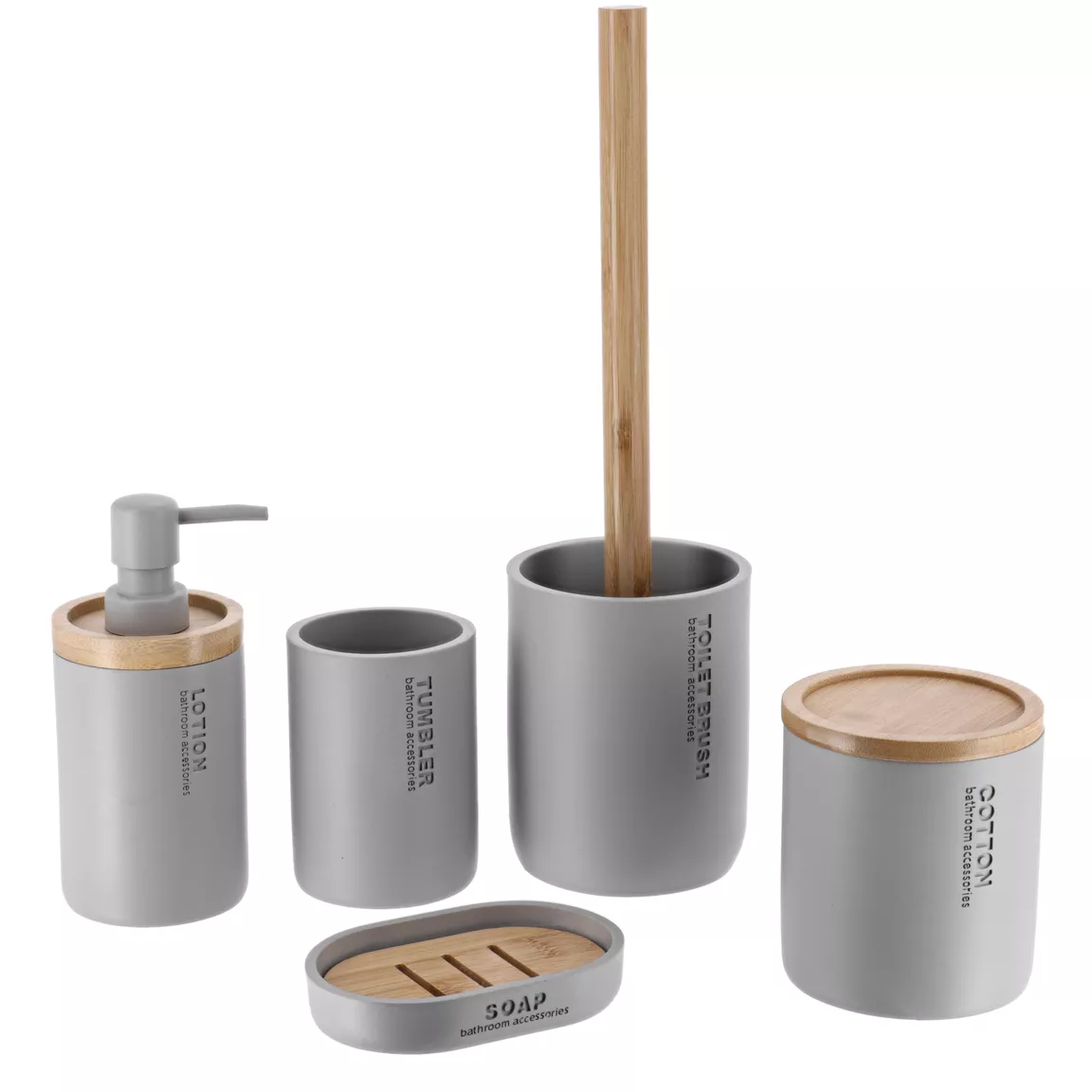 Brosse WC polyrésine Purebamboo Gris clair