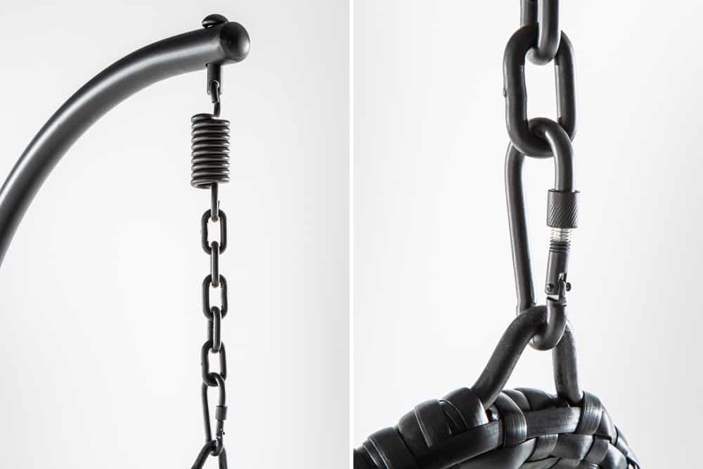 In- und Outdoor Hängesessel LOFT WIDE grau schwarz Hängestuhl inkl. Kissen wetterfest