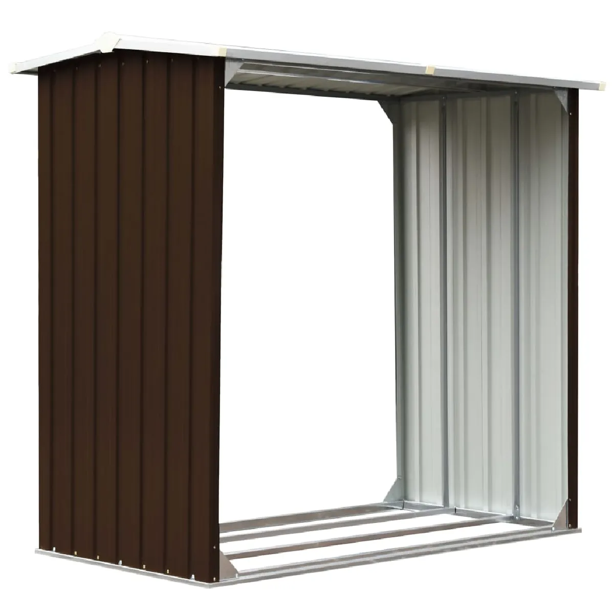 vidaXL Abri de stockage de bois Acier Marron