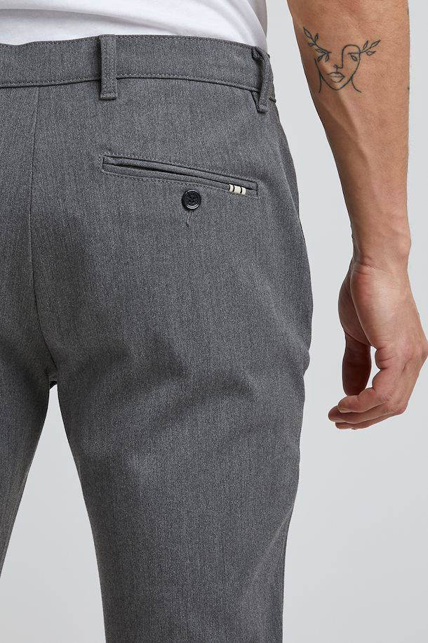 Solid slim fit pantalon Frederic med grey