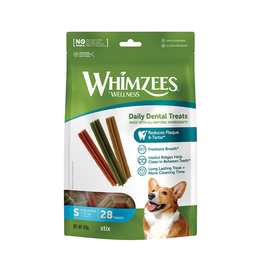 Petiscos Whimzees Dental Stix para Cães de Raças Pequenas