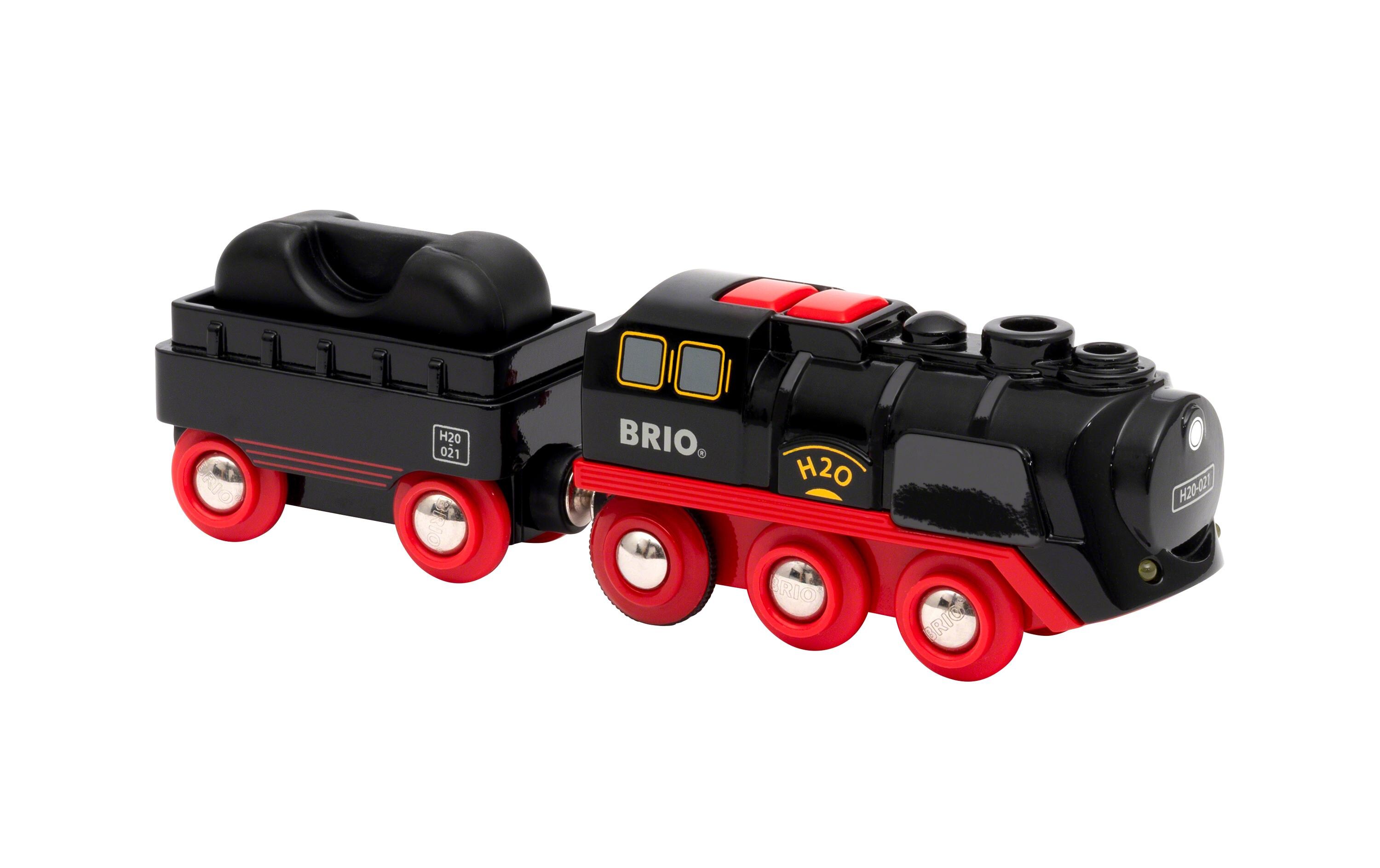 Eisenbahn Batterie-Dampflok mit WassertankFahrende Lokomotive
