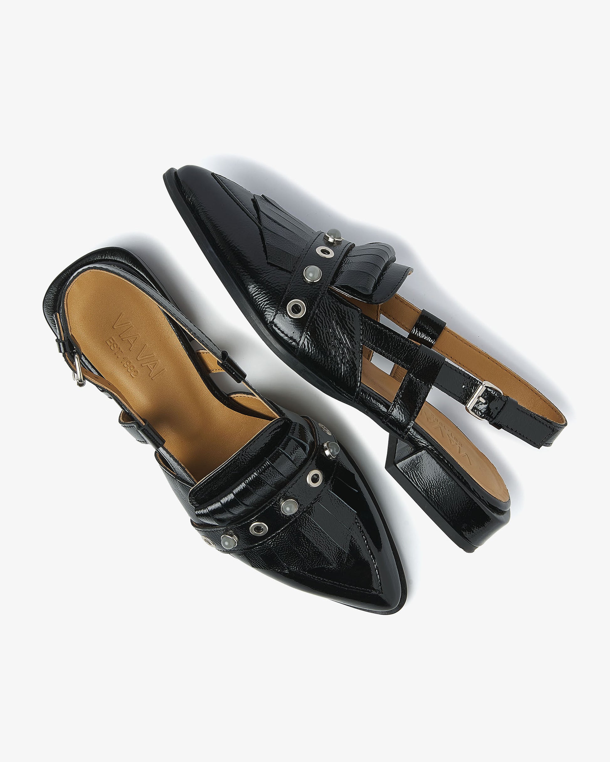 VIA VAI zwarte slingbacks Jazz Tammi
