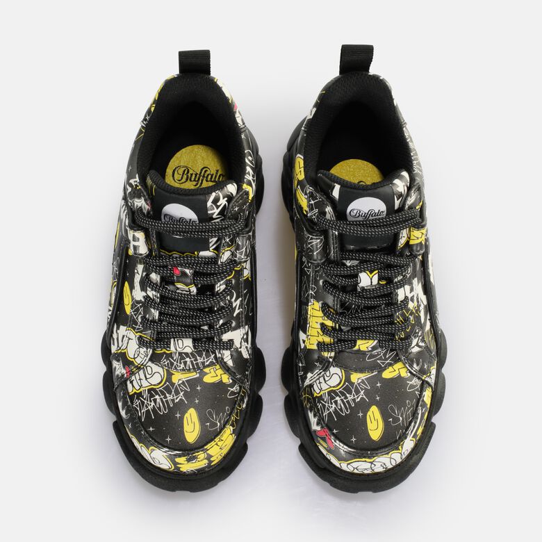 CLD Corin Baskets basses vegan, graffiti noir