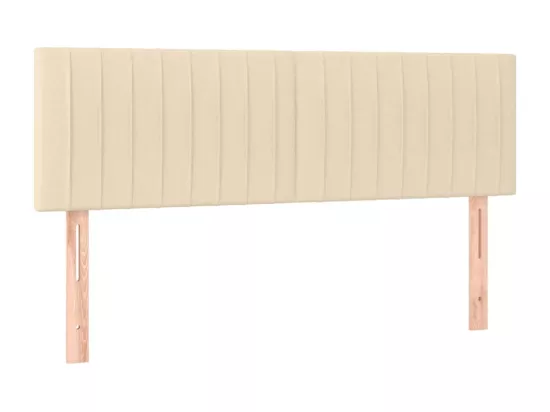 Sommier tapissier avec matelas et LED Crème 140x190 cm Tissu