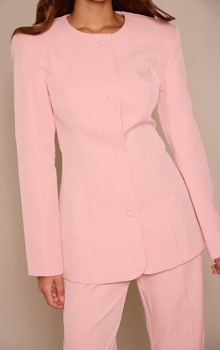 Rose Clair Ensemble Coordonné Blazer Ajusté Tailleur