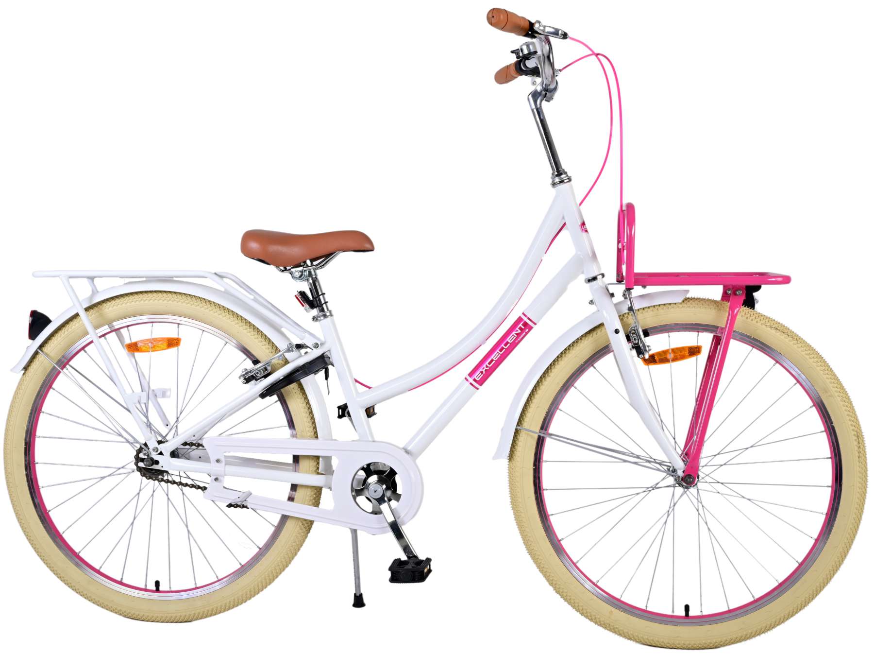 Kinderfahrrad Excellent für Mädchen 26 Zoll Kinderrad in Weiß
