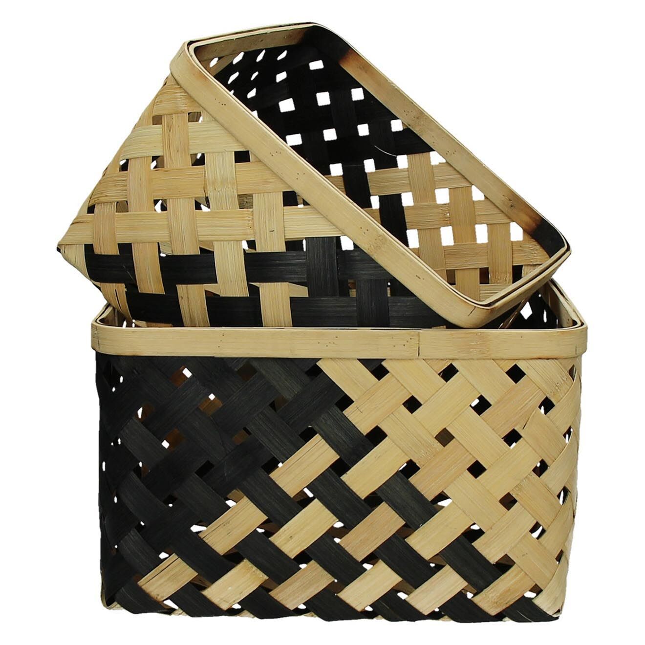 Pomax Set de 2 paniers Kiyosu marron/noir
