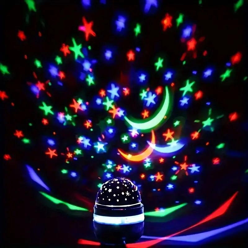 (9x7cm) Mini LED Sternenhimmel USB Projektor 360° Rotierender Nachthimmel Galaxy Lampe Schlafzimmer Nachtlicht