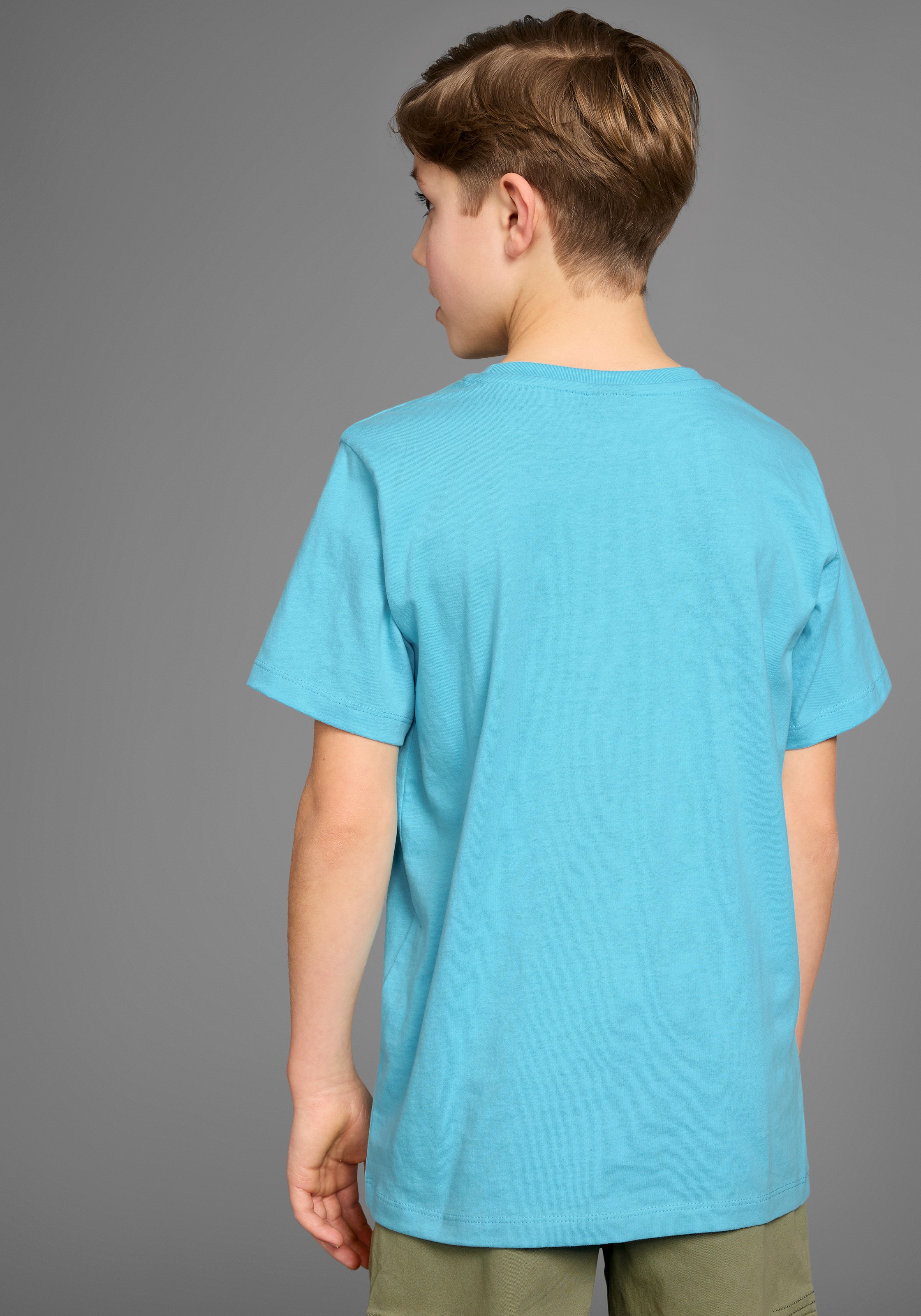 DELMAO T-Shirt »mit Logo-Print für Jungen«, Kurzarm,  Basic-Passform,  mit Logodruck,  Rundhalsausschnitt