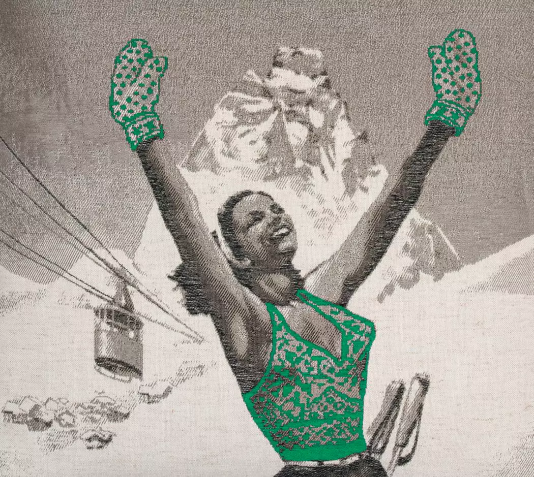 Kissenbezug Skifahrerin 50 x 50 cm