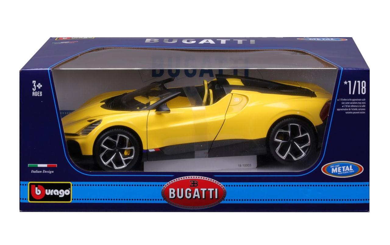 Bugatti Mistral Gelb 1:18Sammlermodell im Massstab 1:18