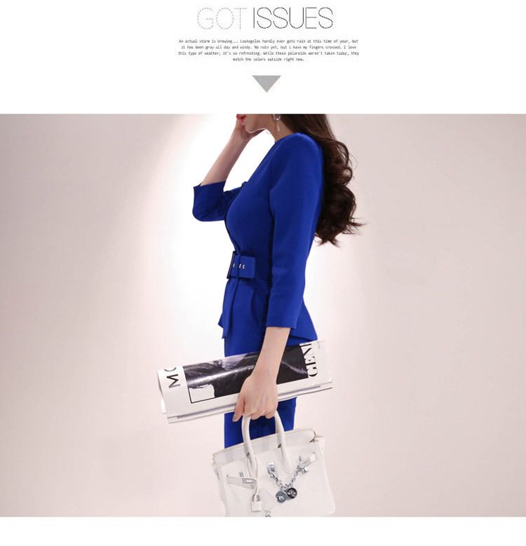 Cassidy - 3/4-mouw peplum jumpsuit