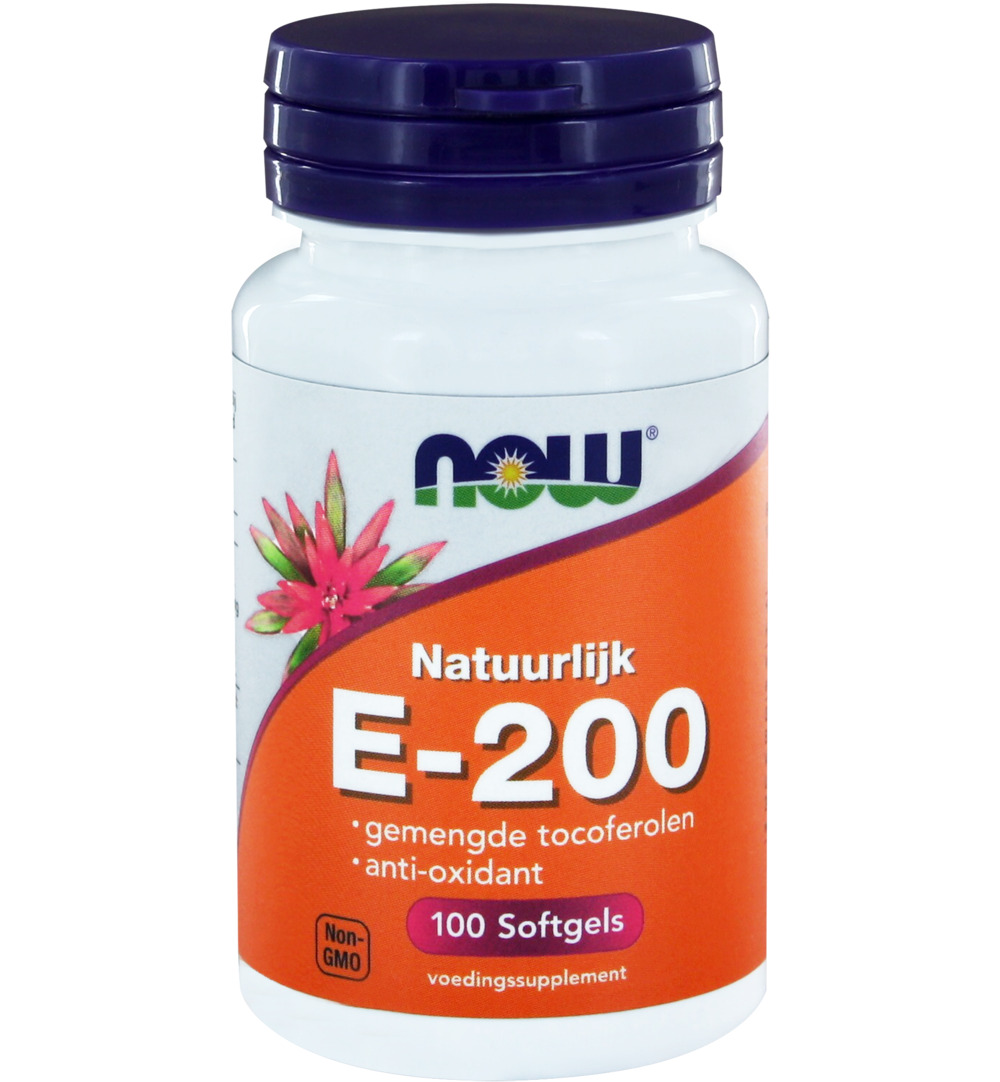 Now Vitamine E-200 natuurlijke gemengde tocoferolen (100 softgels)