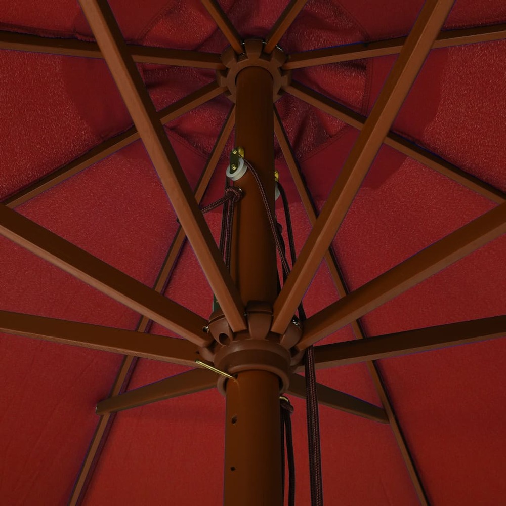Parasol avec mât en bois 330 cm orange
