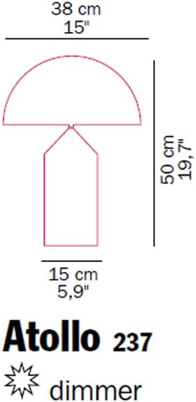 Oluce Tischleuchte Atollo Glas opal, 237