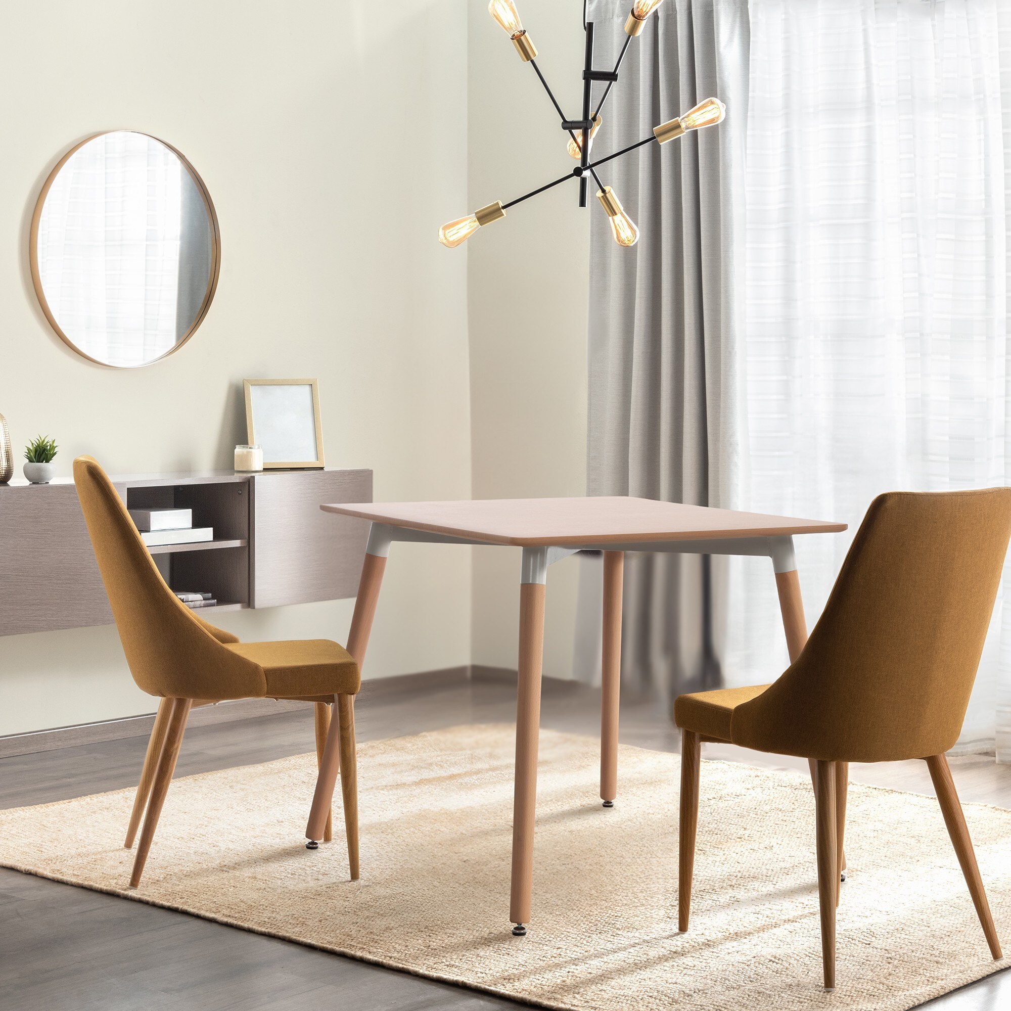 CLP Küchentisch Viborg I Esstisch Im Skandinavischen Design Für Wohnzimmer Mit MDF Tischplatte I Buchenholzgestell, Justierbare Bodenschoner