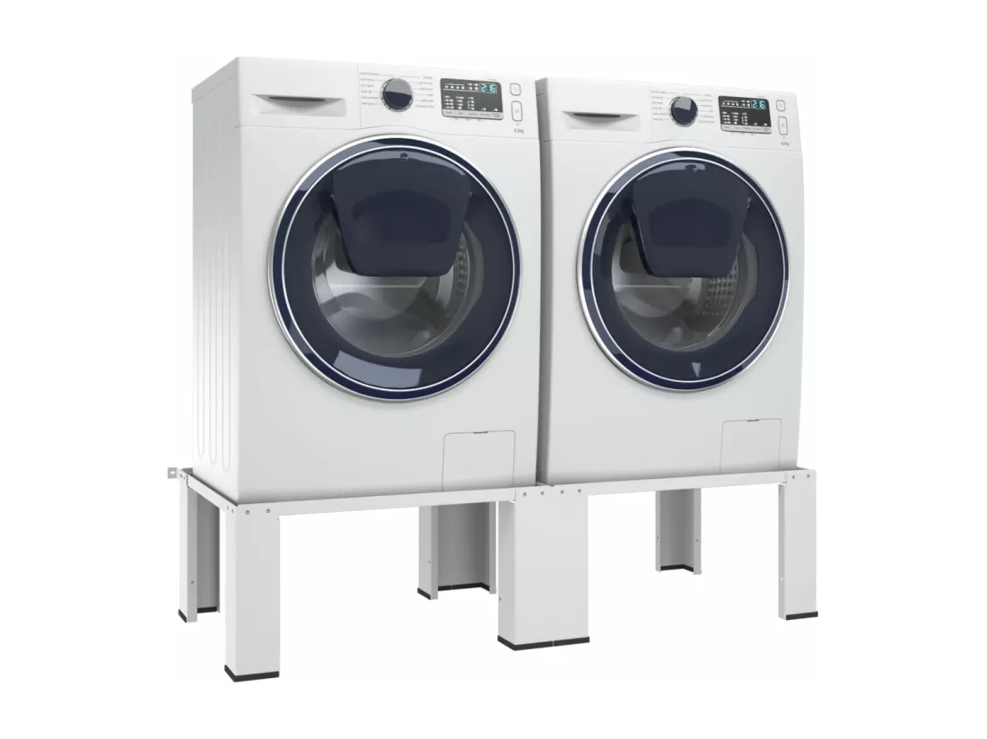Socle double pour lave-linge et sèche-linge Blanc