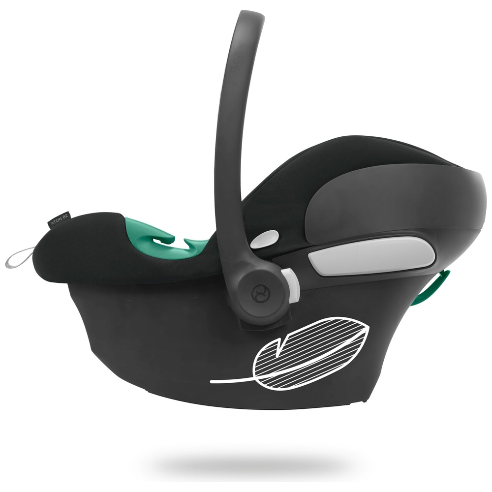 CYBEX Aton B2 R129 Kindersitz mit ISOFix-Basis One – Vulkanschwarz