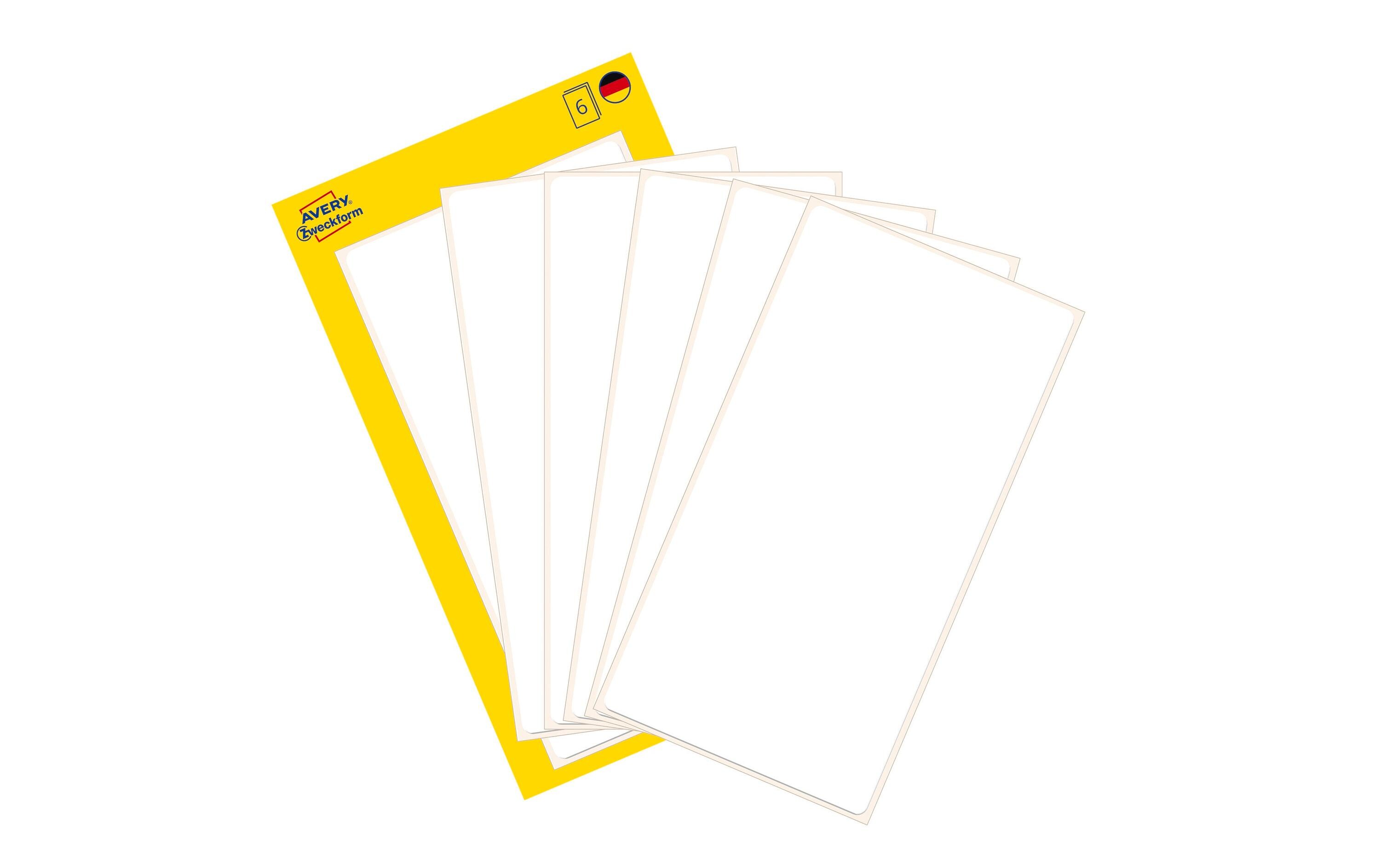 Vielzweck-Etiketten 98 x 51 mm, 6 BlattEtiketten zur Handbeschriftung