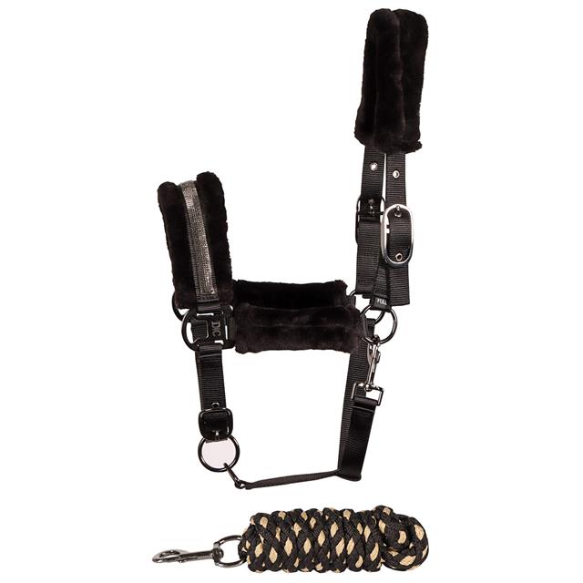 Halsterset Harry's Horse Denici Cavalli Stardust Soft Zwart