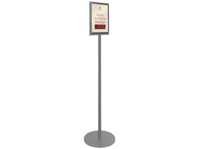 Deflecto 692056-A4S Brochureholder, Gulvbrochureholder Sølv A4 Antal rum 2 1 stk (B x H x T) 330 x 1422 x 330 mm