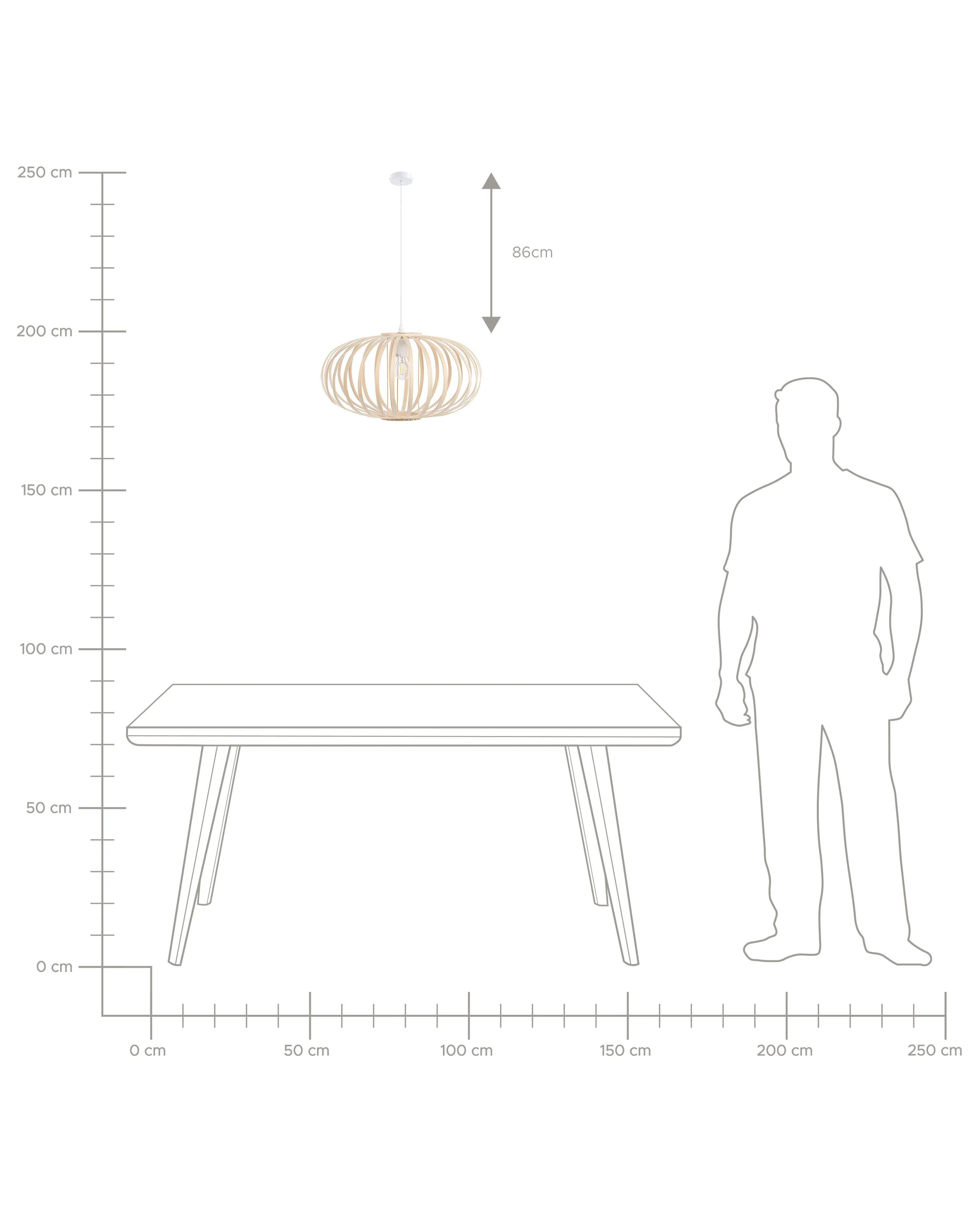 Hanglamp HAVEL Bamboehout Lichtbruin