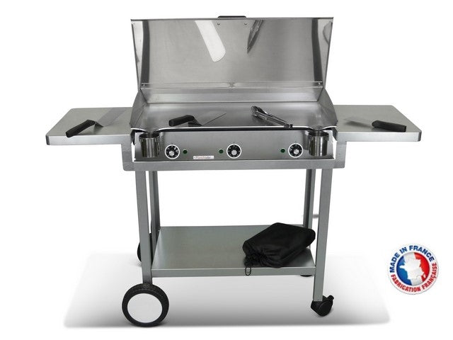 Pack plancha électrique PlanchaElec Lux 830 Inox - Chariot Monceau Pla