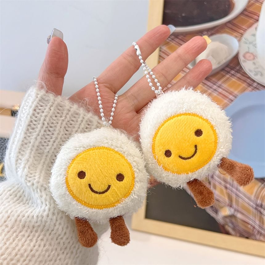 Bohod - Smiley Egg Chenille Tas Charme Sleutelhanger / Broche