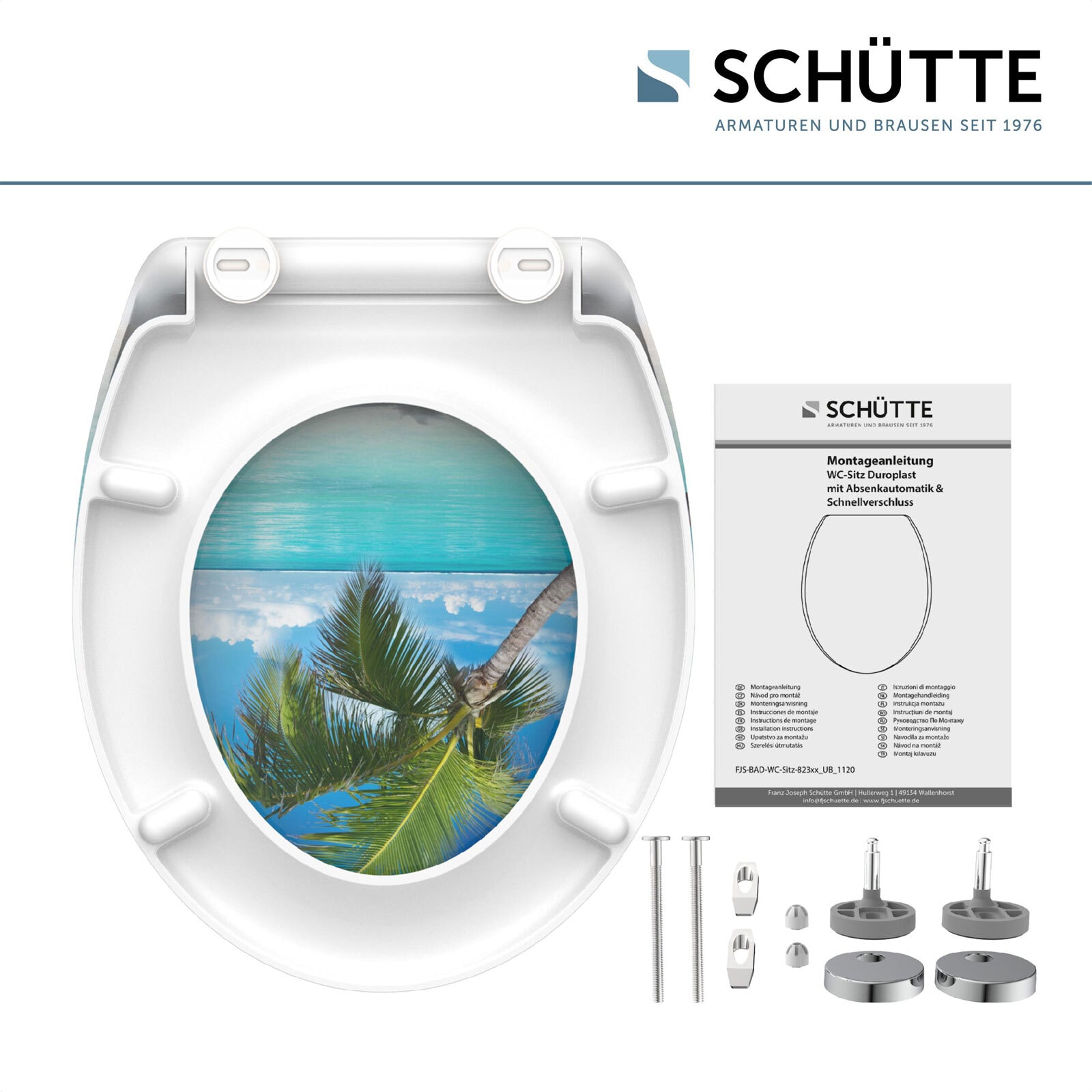 SCHÜTTE WC-Sitz Caribbean Duroplast Absenkautomatik Schnellverschluss
