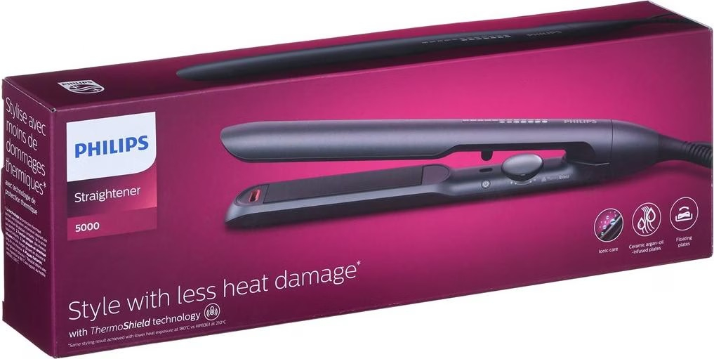 Series 5000 Haarglätter ThermoShield Glätteisen Keramik Haar Streckeisen mit Ionenfunktion (BHS510/00) - Schwarz
