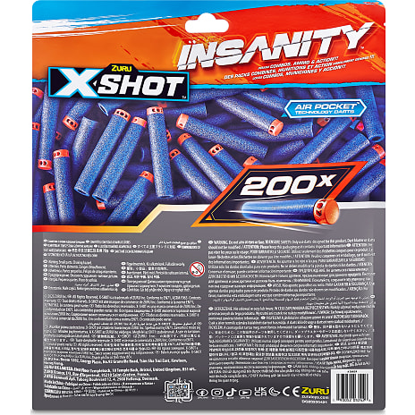 X-shot Insanity genopfyldningspakke med 200 pile