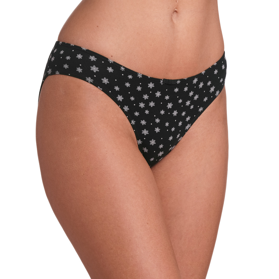 Gina Benotti 4 Damen Slips mit Bio-Baumwolle schwarz / grau / weiss
