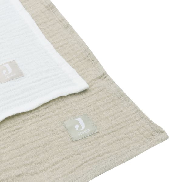 Jollein Hydrofiel Doek - 115 x 115 cm - Olive Green / Ivory - 2 Stuks