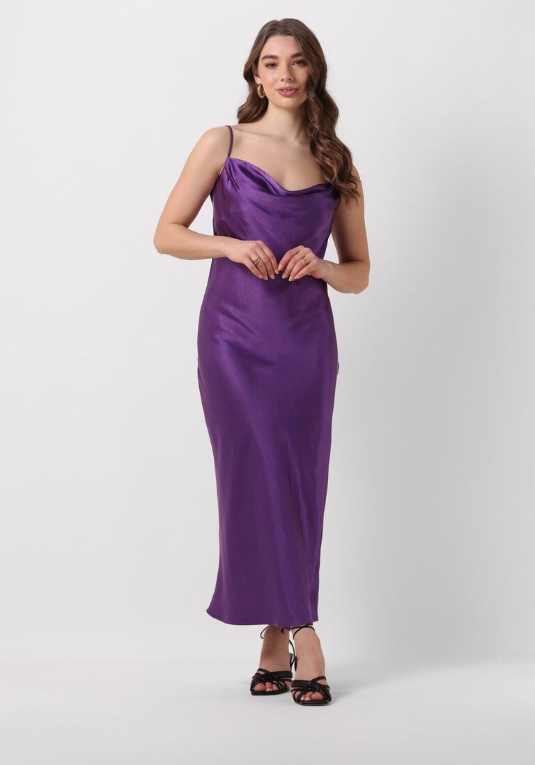 NOTRE-V paarse notre-v maxi jurk satin strap dress