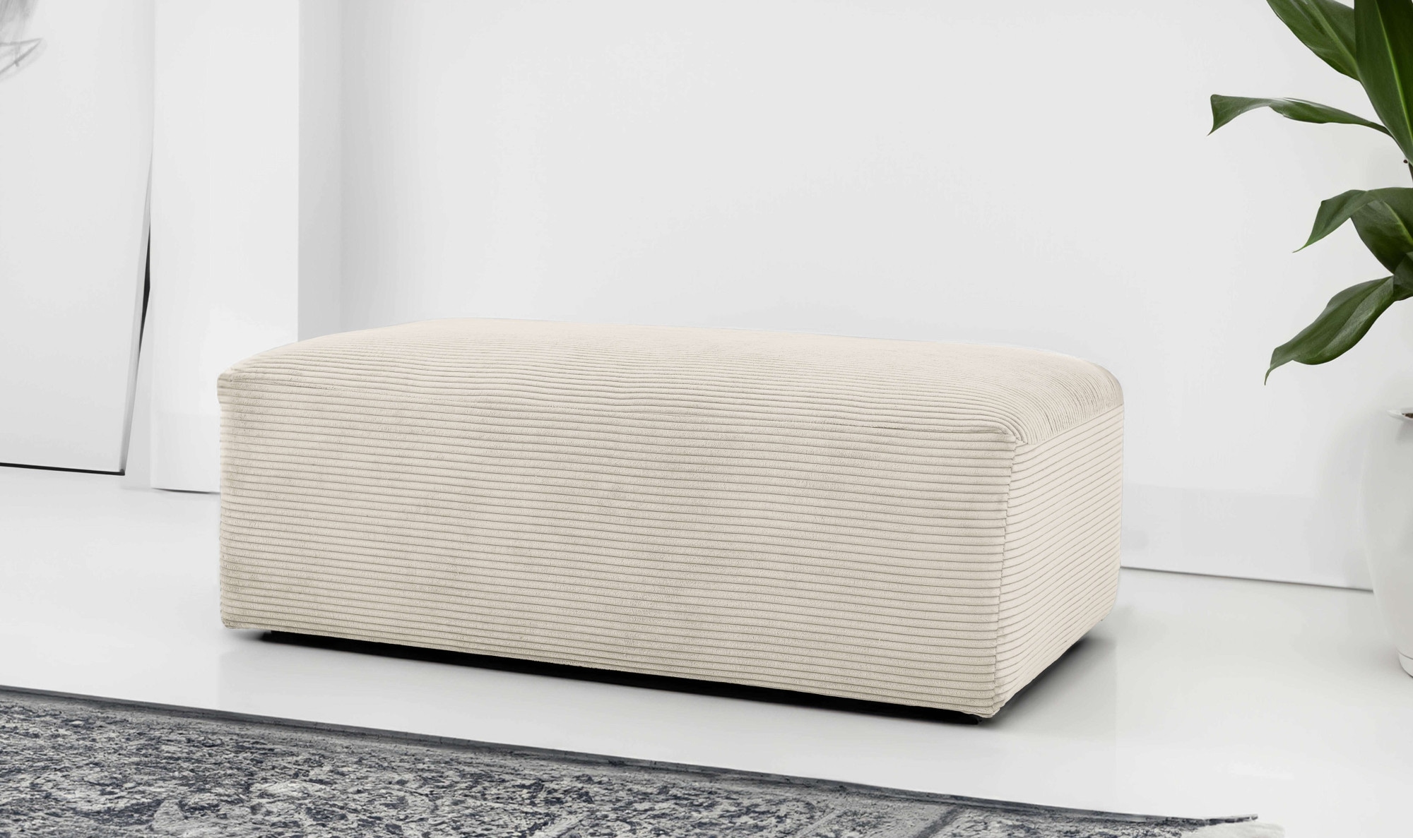 GOODproduct Polsterhocker »Koa Pouf, Webstoff, Cord, Struktur, Chenille« Wellenunterfederung, weicher Lounge-Sitzkomfort