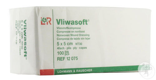 Lohmann & Rauscher Vliwasoft Compresse En Nontissée Non Stérile 5x5cm 100 Pièces (12075)