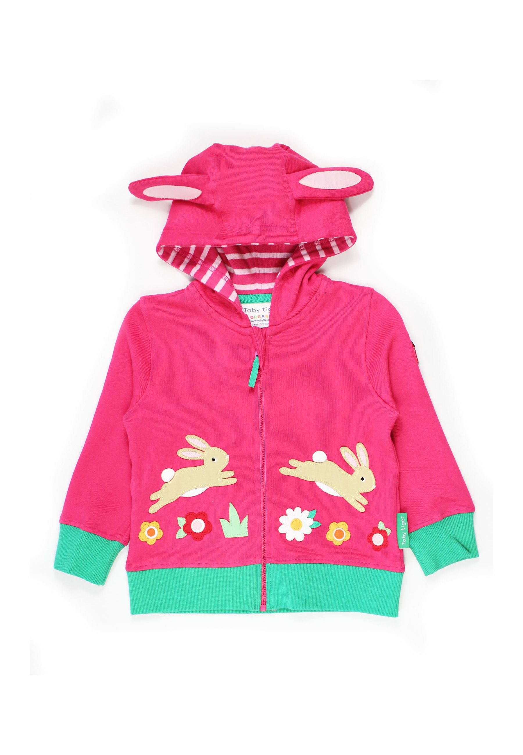 Toby Tiger Kapuzenpulli mit springender Hasenapplikation