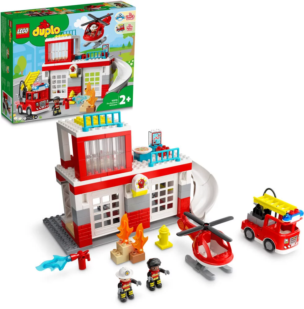 LEGO®DUPLO®MA VILLE 10970 - LA CASERNE ET L’HELICOPTERE DES POMPIERS