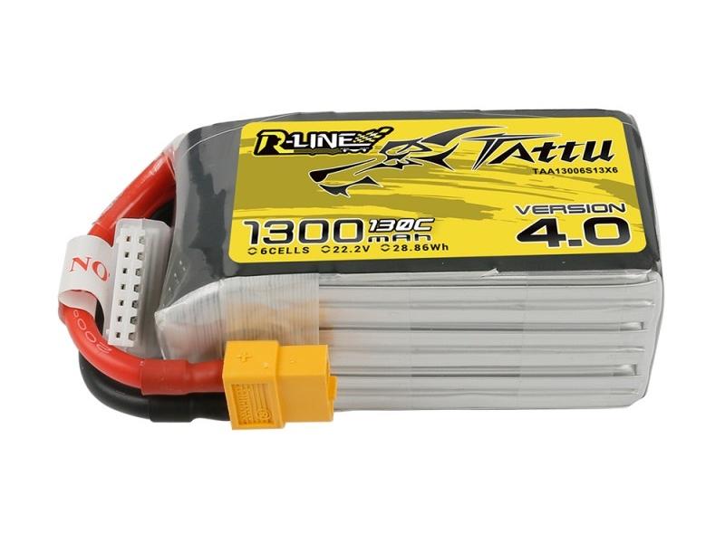 Tattu RC-Akku LiPo 1300 mAh 22.2 V 130C R-Line, V4.0 R-Line Akku für Multikopter mit XT60 Stecker