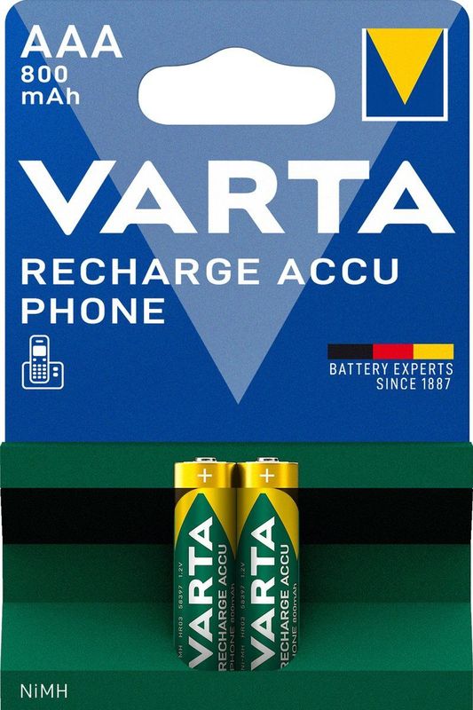 VARTA T398 Batterij - Micro / AAA - NiMH - 800 mAh - 2 Stuks